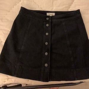 Madewell black jean button up skirt